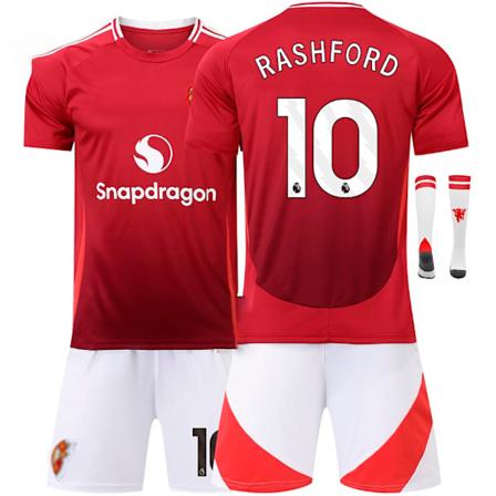 2425 Europeiska Röda Djävlar Fotbollsmatch Hemma No. 7 Cristiano Ronaldo 25 Sancho 10 Rashford och andra fotbollströjor för vuxna och barn No.10 