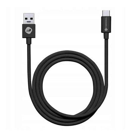 Forcell USB-A till USB-C Kabel 1m 2.0 2.1A C319 TUBE - Svart