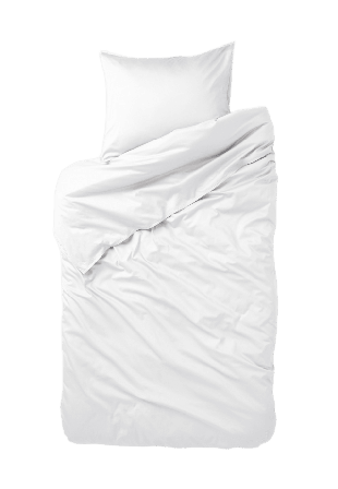 VIDE Enfärgat bäddset i satin 150x210 cm Sängkläder Vit ONESIZE