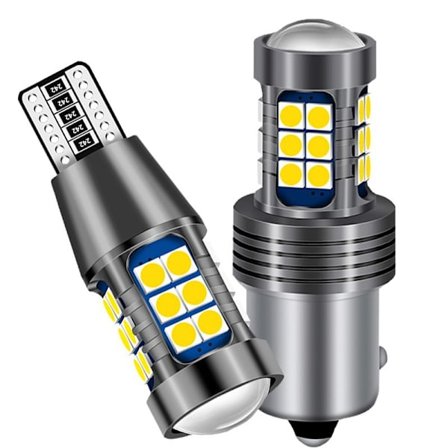 T15 W16W 12V-24V (2-pakk) LED-auton polttimo 921 912, 800 lm valkoinen 6500K, auton LED-peruutusvaloille, pysäköintivaloille, peruutusvaloille.
