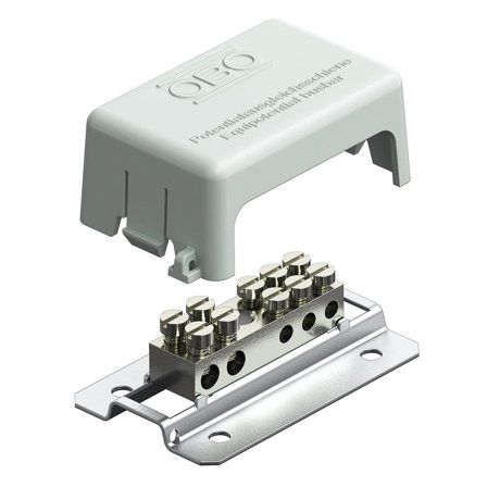 Obo Bettermann 5015502 Potensialutjevningsskinne beskyttelseskappe av grå polystyrol, Jording & lynavledere