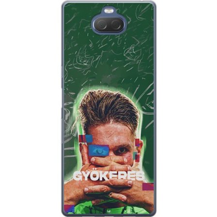 Kompatibel Mobilcover til Sony Xperia 10 Plus Lamine Yamal i Barcelona-trøje med neonlys og røde og blå lyn i dramatisk effekt