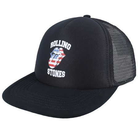 The Rolling Stones - "U.s Tounge Black Foam Trucker " Trucker Black Cap - @ Hatstore