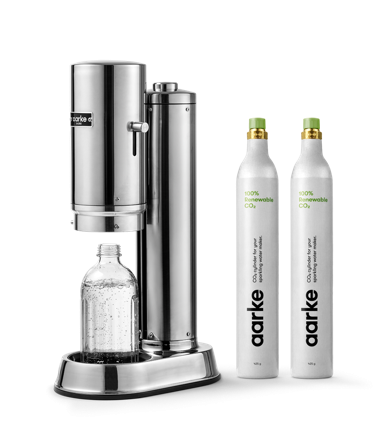Aarke Kit de démarrage Carbonator Pro Acier - Machine à Eau Gazeuse