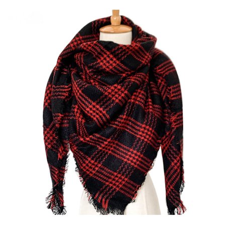 Kvinnors Tartan Scarf - Vinter Långa Scarves Plaid Varma Wraps Ull Brittisk Stil För Damer Spinning Tassel Sjal Lång Stole,14