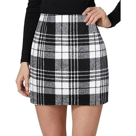 Kvinnors höga midja plisserad kjol, Bodycon pennkjol i ull