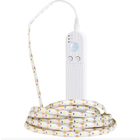 LED-strimmel med bevægelsessensor, 2m batteridrevet LED-strimmel med I