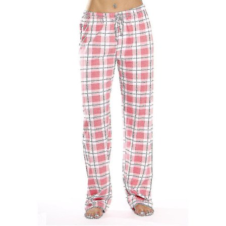 Dames Pyjamasbukser med Lommer, Bløde Flanel Check Pyjamasbukser til Kvinder