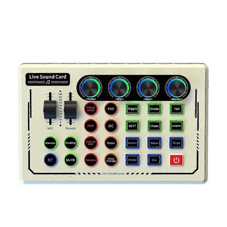 Uusin malli 2025 V88 Äänimikseri USB Ulkoinen Äänikortti Kuulokemikrofoni Suora Lähetys Äänikortti Matkapuhelimelle Tietokone Valkoinen