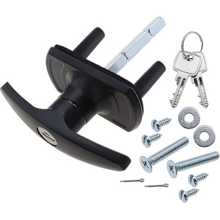 T Svart Garasjeportlås 75mm Sjakt 35mm Festespigoter Kompatibel Med Cardale Henderson