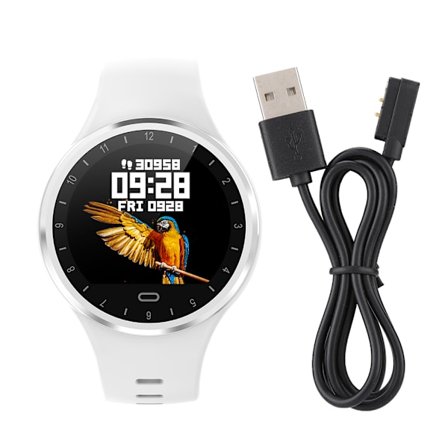 Vandtæt pulsmåling Sports skridt Touch Screen ur armbånd Smart armbånd Hvid