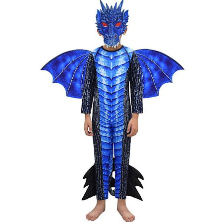 4-10 år Børn Drenge Piger Dinosaur Cosplay Festkostume Jumpsuit med maske Halloween julegaver