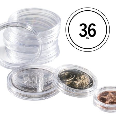 GRIPS runde møntkapsler til mønt Ø 36 mm - 100 stk.