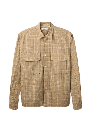 Forét LUNAR RELAXED FIT TEXTURED OVERSHIRT Skjortor Herr Beige L