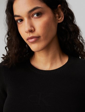 Calvin Klein Jeans Ck Intarsia Sweater Dress - Black - M