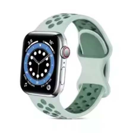 Apple Watch Series 49 mm - 45 mm - 44 mm - 42 mm 4 mm / 3 2 1 42 Silikonklockrem - Dimmig Grå + Grågrön