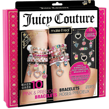 - Juicy Couture Pink And Precious Armbånd - DIY Charm Armbåndssæt Med Perler Til Tween Smykkefremstilling - Smykkefremstillingssæt Til Piger