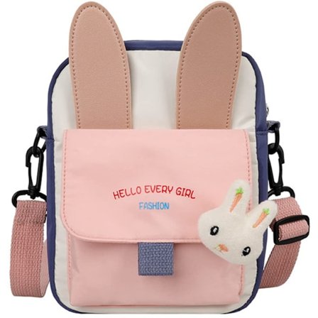 Hiflyer Pigepung til piger, Kanin taske til piger, Lille pige taske Børnetaske Pige taske, Sød pung Anime taske Kanin Rygsæk (Pink)