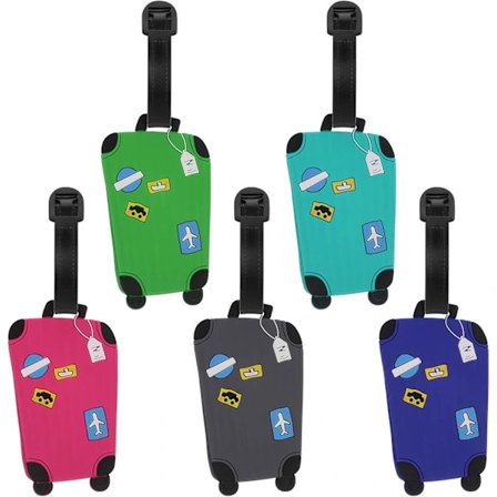 5 stk. Bagagemærker Kuffert Taske Mærker Håndtaske Mærke Silikone Bagagemærke med Navn ID-kort til Rejser Forretningsrejse