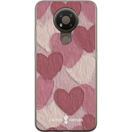 Kompatibelt Mobilskal till Nokia Nokia 3.4 Cactus and Friends - Blush Paper Hearts