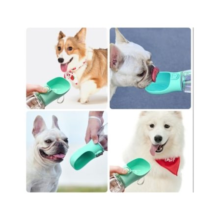 Vandflaske til Hund / Hundeflaske 350ml - Grøn