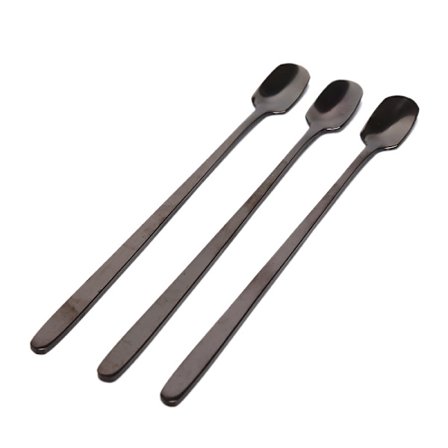 3 stk Langt håndtak Firkantet hode kaffeskje rustfritt stål farge