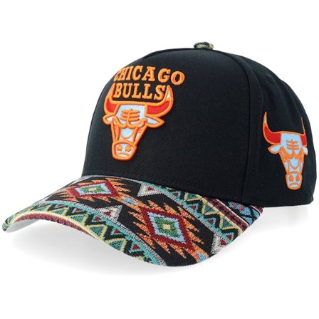 Mitchell & Ness - Chicago Bulls Tapped Pro Black A-Frame Adjustable Adjustable Black Cap - NBA @ Hatstore