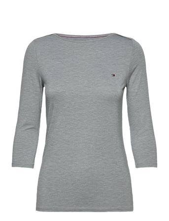 Boat Neck Tee 3/4 Grey Tommy Hilfiger