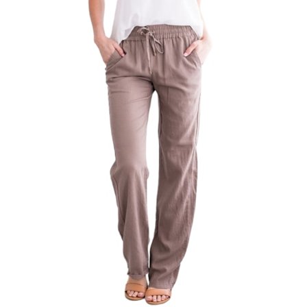 Linnebyxor i bomull för kvinnor