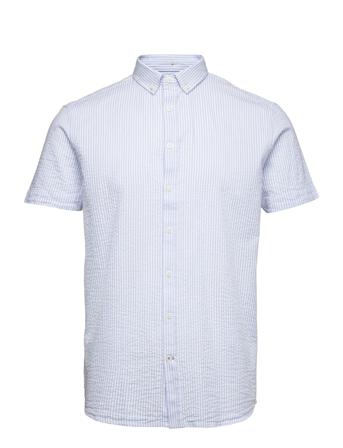 Johan Seersucker Stripe S/S Shirt Patterned Kronstadt
