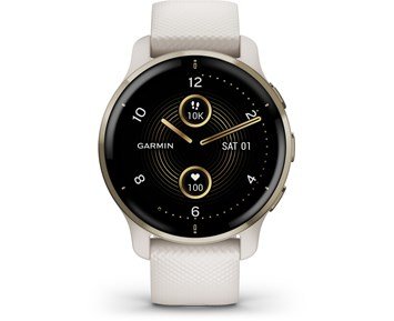 Garmin Venu 2 Plus - White and Cream Gold - Fyndvara - Smartwatch utrustad med GPS och träningsappar