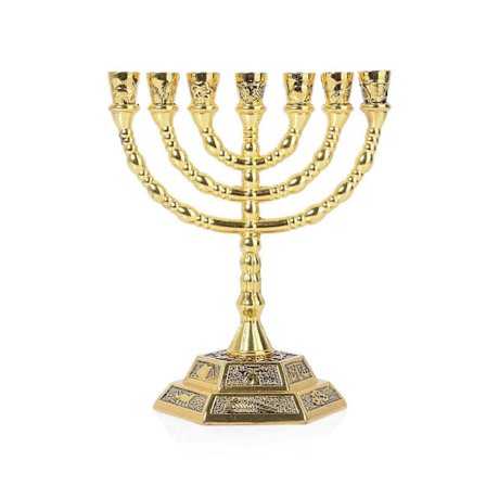 Lysestager Menorah 7 Grene Menorah Metal Religiøs Menorah Tempel Lysestage