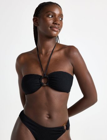 Lindex Bra Bandeau Brie Crepe - Black - L