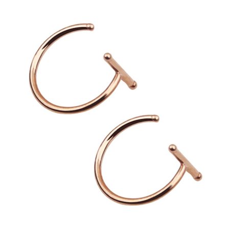 2-pack Fake Läpp Piercing utan Hål Fake Läppring - Roséguld