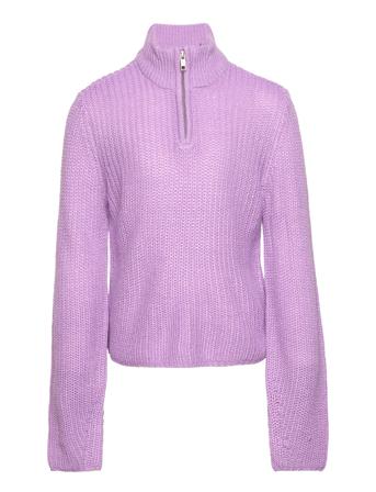 Kogbella Nicoya L/S Zip Pullover Bo Knt Pullover Striktrøje Lilla Kids Only