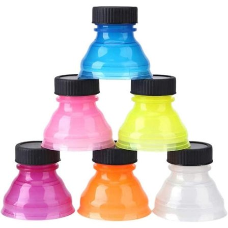 6 stk bruskorker med lokk for drikkevarer, gjenbrukbare, nyttige, med klikklås