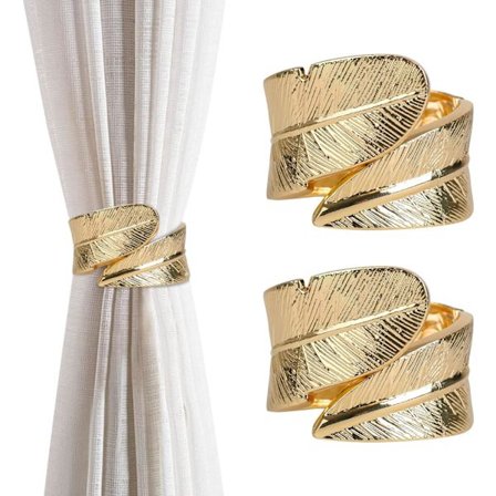 Pakke med fjerformede metalgardinophæng, gardinbånd, klemmer til hjem og kontor, dekorative gardinophæng, klasse