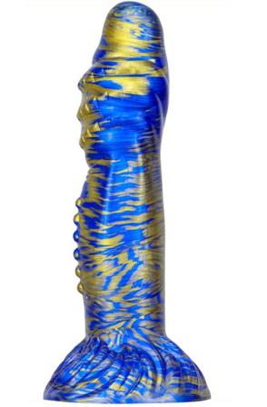 Metallic Fantasy Dildo Croq Blue/Gold 22 cm Dragon dildo - Blushme.se
