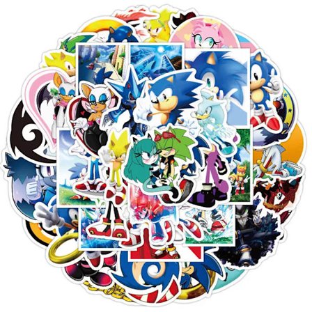 50 nya Sonic The Hedgehog Stickers Videospel PS5 Mobile Iphone Decal Game PS5