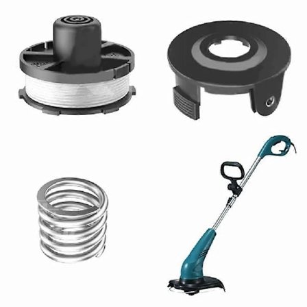 For Makita Akkusense DUR181Z/DUR181RF/DUR181 Gressklipper 1 Spole Trådspole+1 Spolelokk+1 Fjær