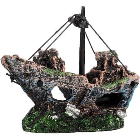 Akvariedekoration, fiskakvariedekoration, vrakdekoration, salt