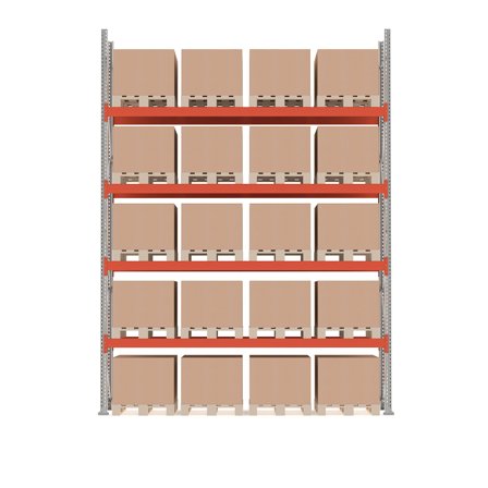 Palettenregal ULTIMATE, Grundmodul, 5000 x 3600 x 1100 mm, 20 Paletten à 500 kg
