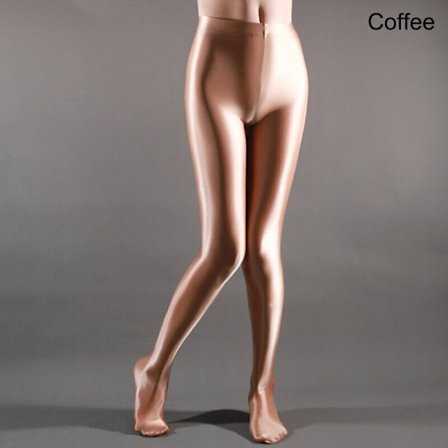 Kiiltävät läpikuultavat satiinipöksyt plus-kokoisille naisille, coffee