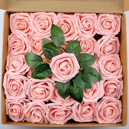 25 stk. Real Touch Kunstige Roser Kunstige Blomster Skumroser Med Blade Diy Til Bryllupsbuketter Hjemmedekorationer