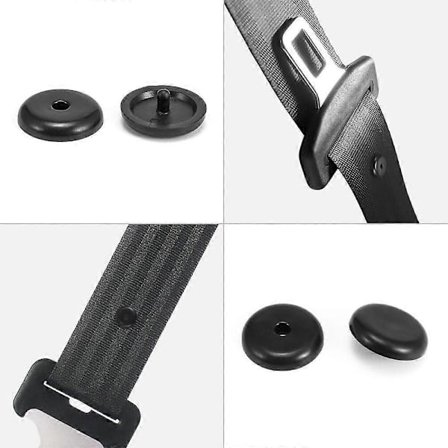 Dww-20 stk. sort plastikclips knap stop til bilsikkerhedssele