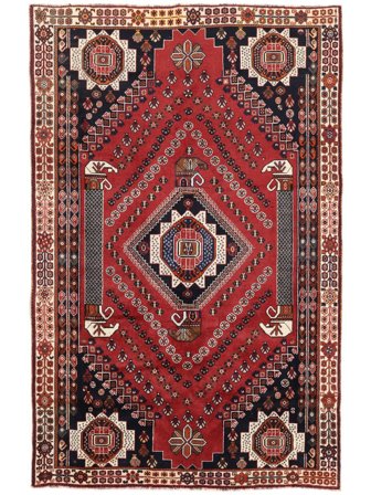 Tappeto Ghashghai Fine 166X258 Rosso Scuro/Nero (Lana, Persia/Iran)