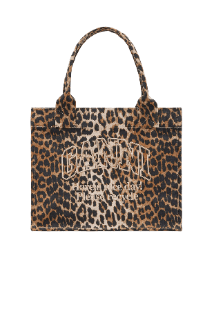 GANNI Large Easy Shopper Pocket Print Handväskor Dam Brun ONESIZE