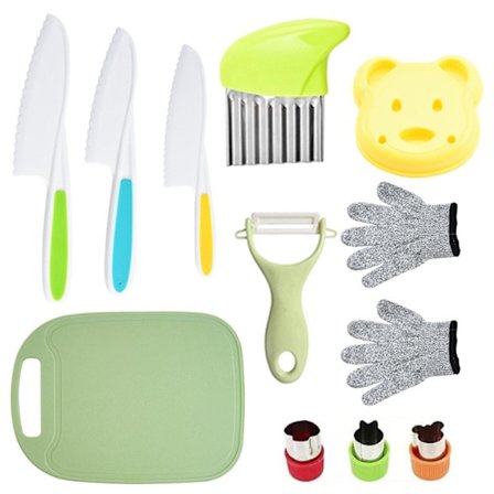 Børnekøkkenknive Køkkensæt Køkkenredskaber til børn Flerfarvet