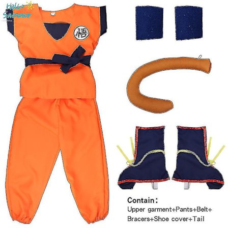 Børne- og voksenkostumer Son Goku-kostume Anime Jumpsuit H Kostume Up -a