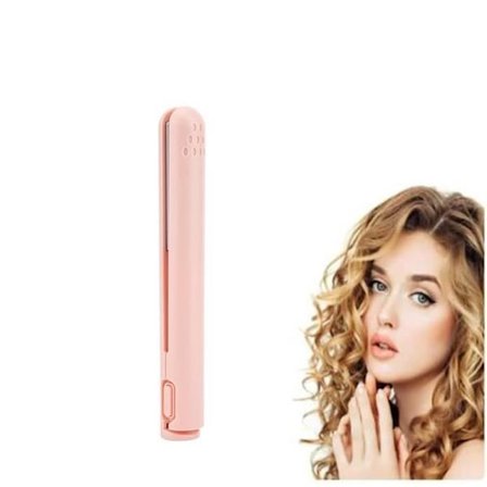 Mini Multifunksjonell Krølltang, Mini Dobbel Krølltang, Mini Rettetang og Krøller 2 i 1, Mini Trådløs Krølltang (Rosa)